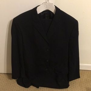 2 piece black Calvin Klein suit.